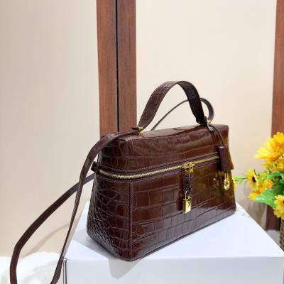 wholesale quality loro piana extra bag l27 alligator coffee